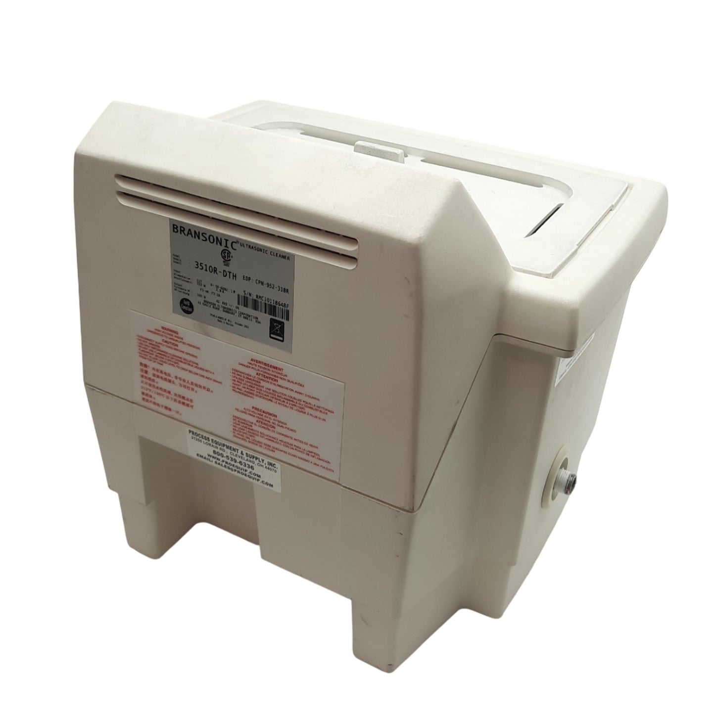 Used Branson 3510R-DTH Ultrasonic Bath Cleaner, 1.5gal, Ambient to 69°C, 117VAC 335W