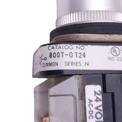 Used Allen Bradley 800T-QT24 Push/Test Pilot Light, 1NO 1NC, 600V 10A Max, *No Bulb