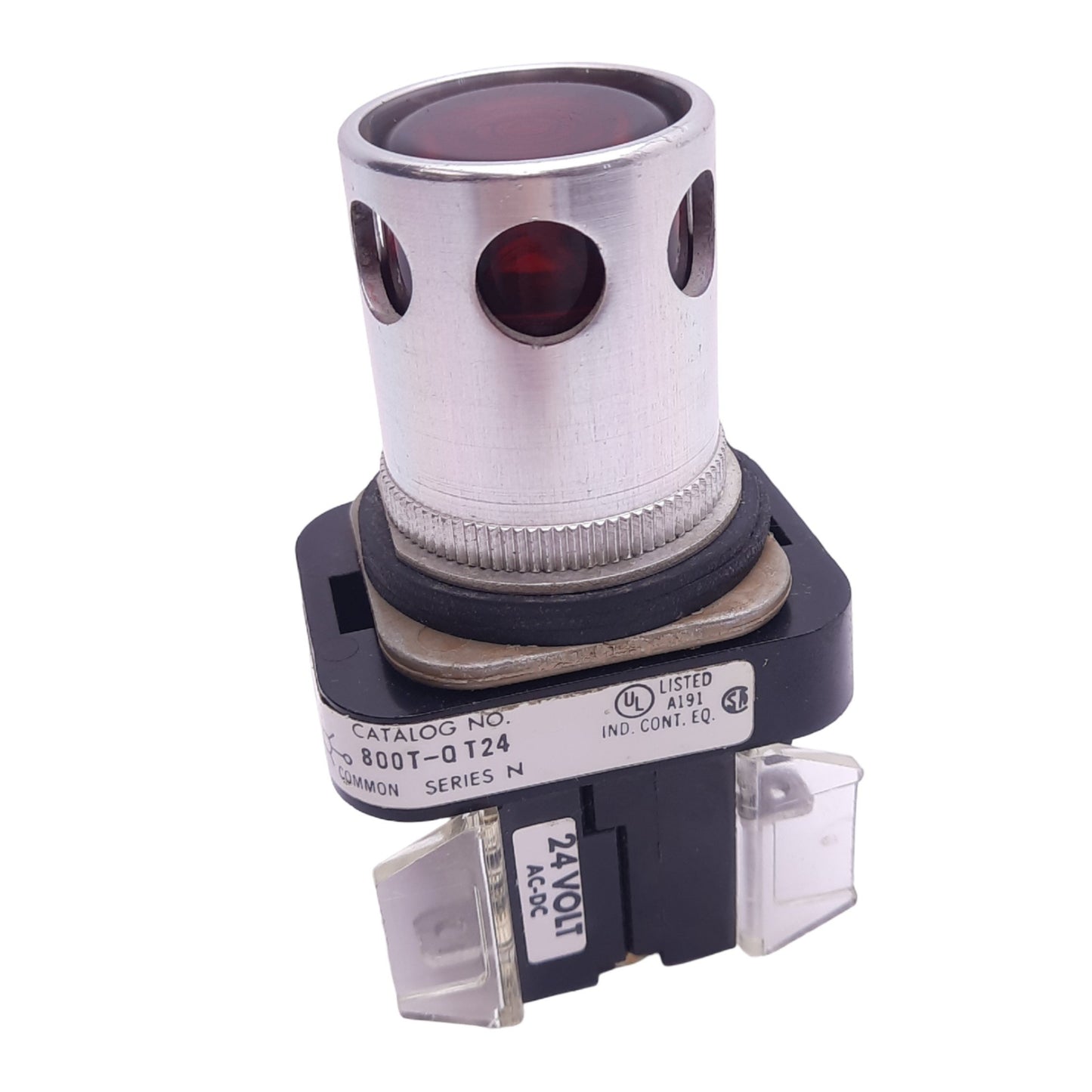 Used Allen Bradley 800T-QT24 Push/Test Pilot Light, 1NO 1NC, 600V 10A Max, *No Bulb