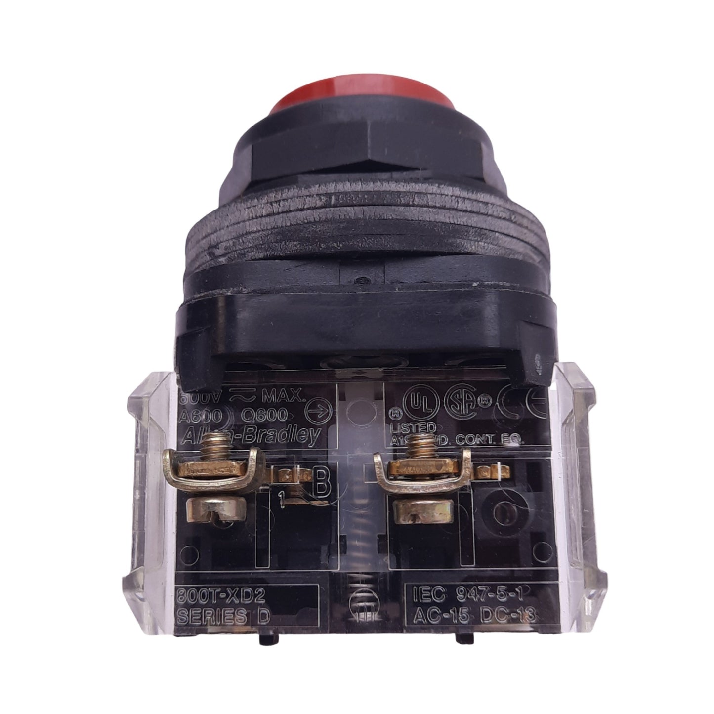 Used Allen Bradley 800H-BR6D2 Red Momentary Pushbutton, ø30mm, 1NC, 600V 10A Max