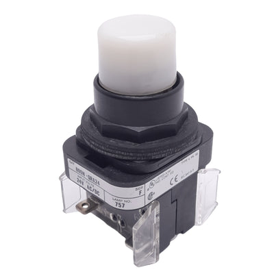 Used Allen Bradley 800H-QRA24W Illuminated White Pushbutton, 30mm, 1NO, 600V 10A Max