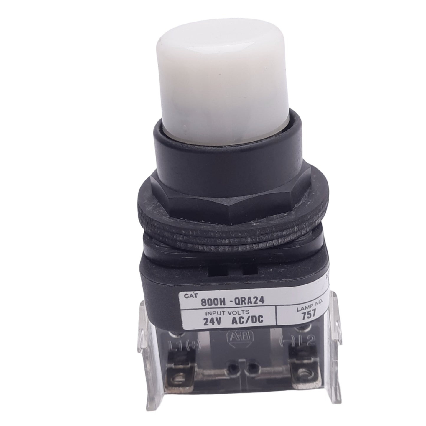 Used Allen Bradley 800H-QRA24W Illuminated White Pushbutton, 30mm, 1NO, 600V 10A Max