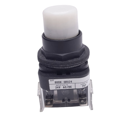 Used Allen Bradley 800H-QRA24W Illuminated White Pushbutton, 30mm, 1NO, 600V 10A Max