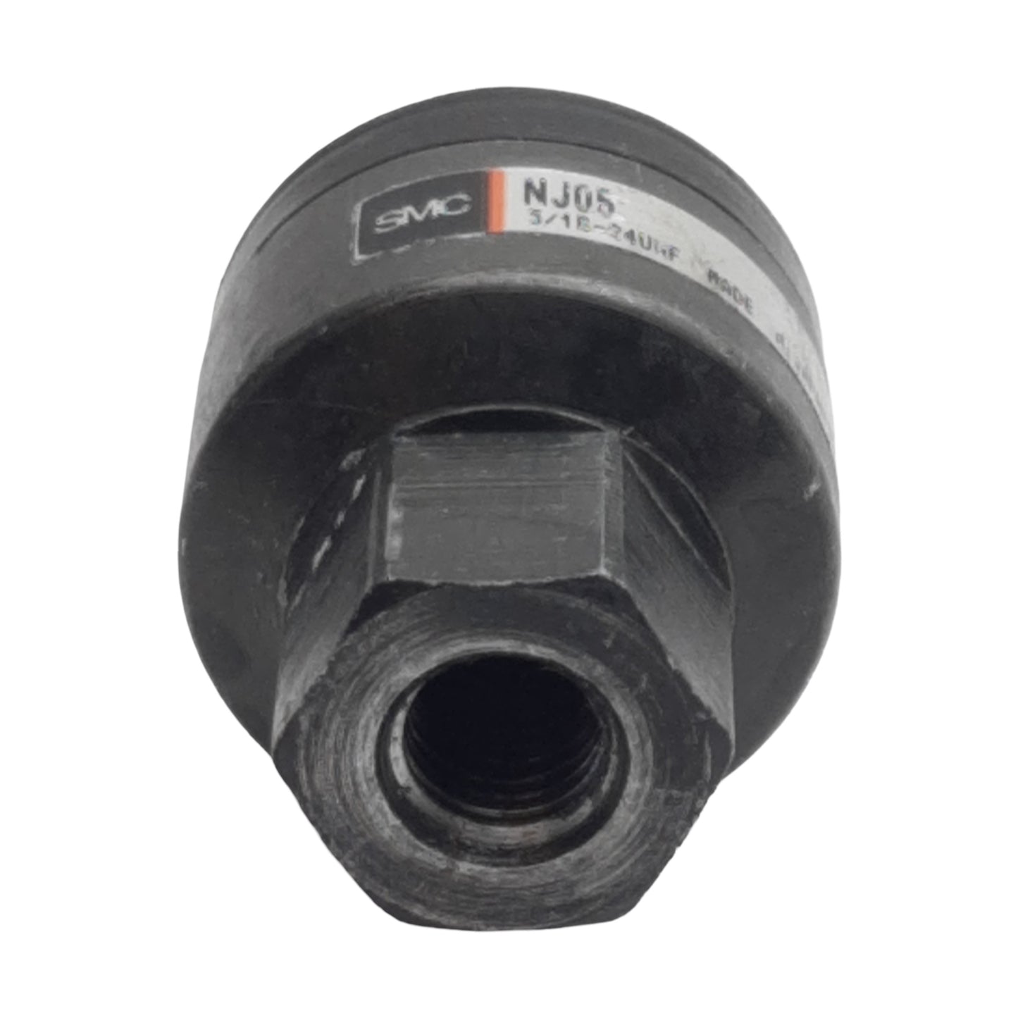 Used SMC NJ05 Floating Joint Alignment Coupler, 5/16-24UNF, 150psi, 1200lbs Thrust