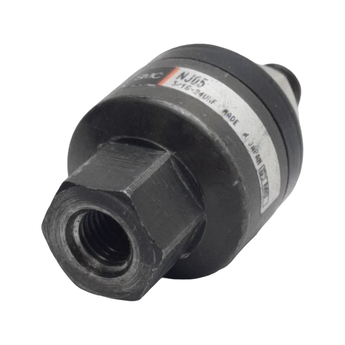 Used SMC NJ05 Floating Joint Alignment Coupler, 5/16-24UNF, 150psi, 1200lbs Thrust