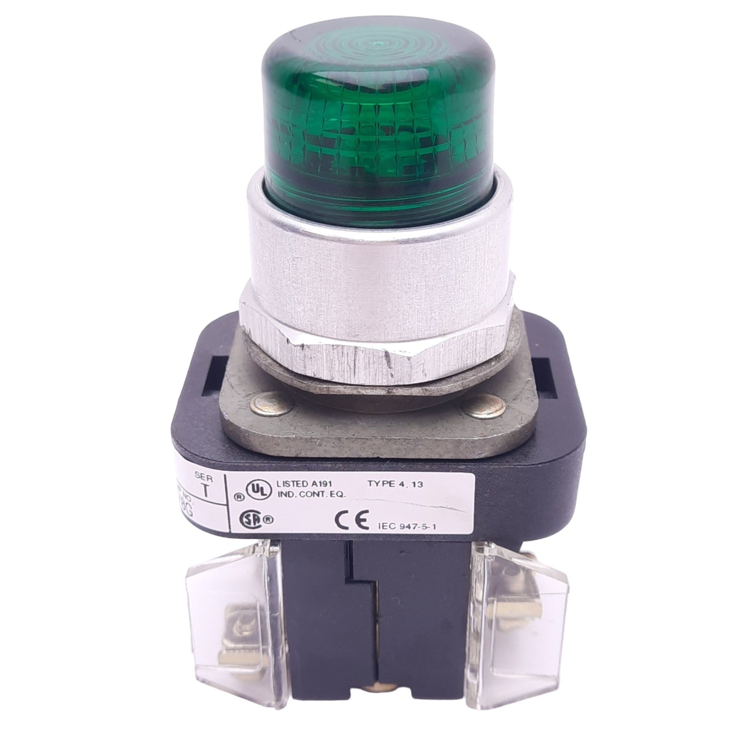 Used Allen Bradley 800T-QBL24GA2 Green Illuminated Pushbutton, ø30mm, 2NO, 600V Max