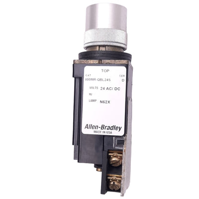 Used Allen Bradley 800MR-QBL24S Red Illuminated Pushbutton, 22mm, 2NC, 300V 10A Max