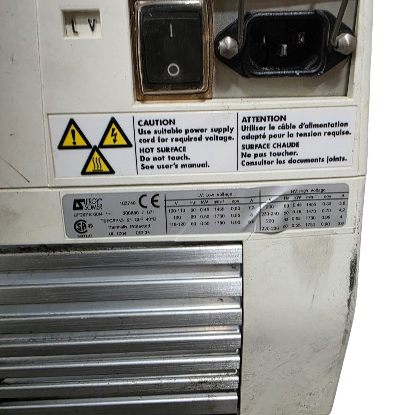 Used Alcatel Pascal 2015 SD Dual Stage Rotary Vane Vacuum Pump 10.6CFM 100/240VAC 1Ph