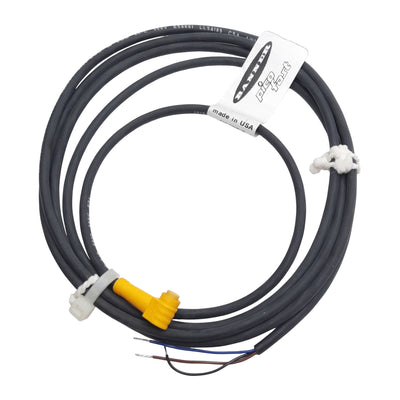 Used Banner 27491 PKW3-2 Cordset, 3-Pin M8 90° Female to Flying Leads, 2A 125VAC, 2m