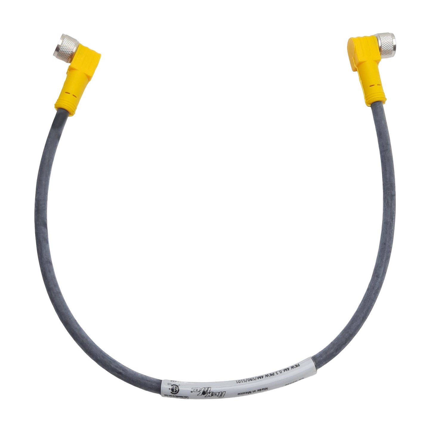 Used Turck U2-05358 Cordset, 4P M8 90° Female to 4P M8 90° Female, 2A 125VAC, 0.3m