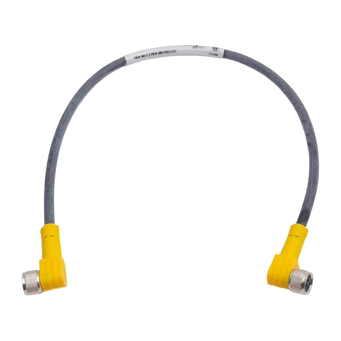 Used Turck U2-05358 Cordset, 4P M8 90° Female to 4P M8 90° Female, 2A 125VAC, 0.3m