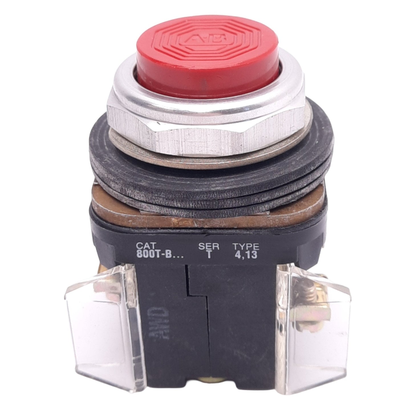 Used Allen Bradley 800T-B6D4 Red Momentary Pushbutton, 30mm, 2NCLB, 600V 10A Max