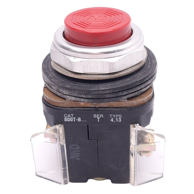 Used Allen Bradley 800T-B6D4 Red Momentary Pushbutton, 30mm, 2NCLB, 600V 10A Max
