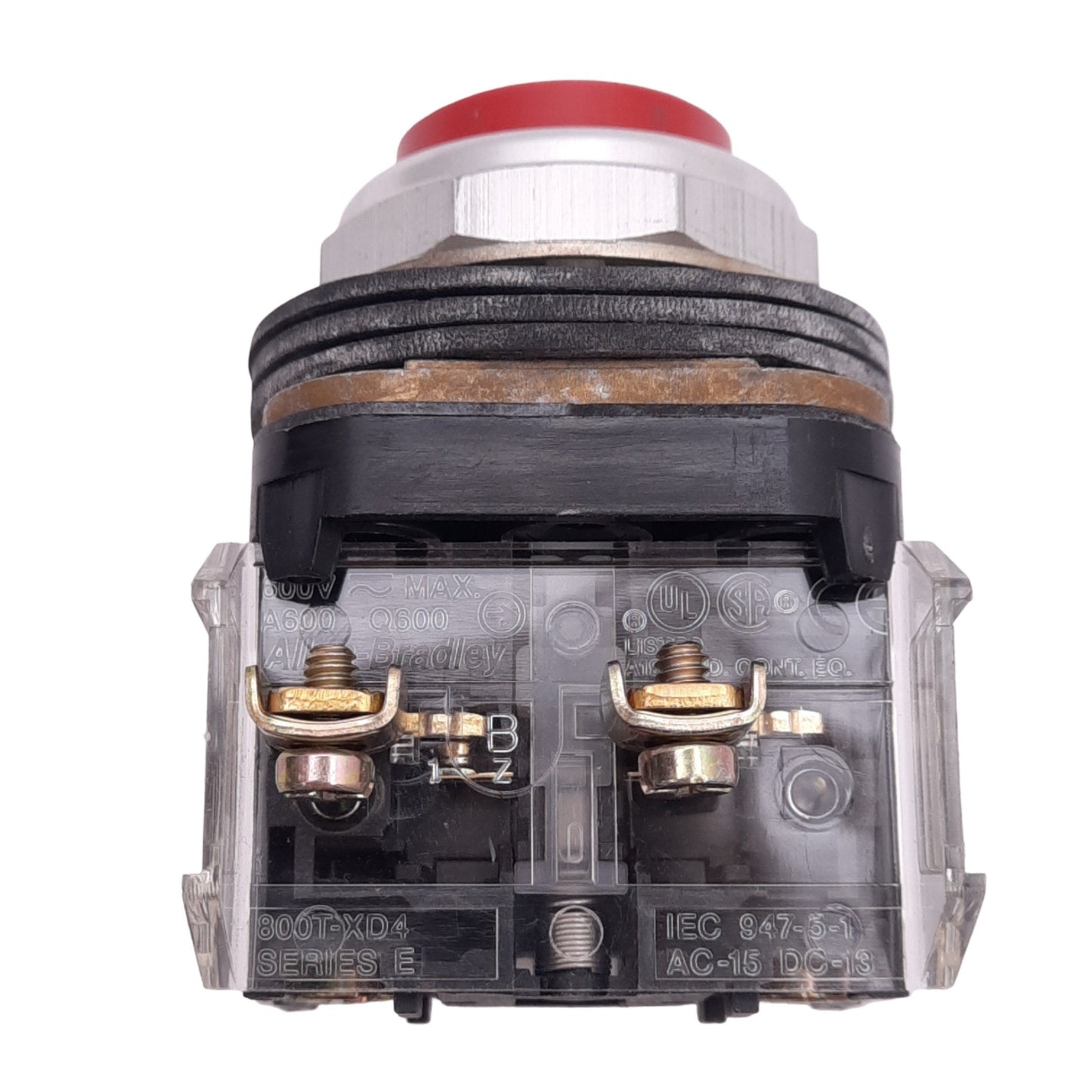 Used Allen Bradley 800T-B6D4 Red Momentary Pushbutton, 30mm, 2NCLB, 600V 10A Max