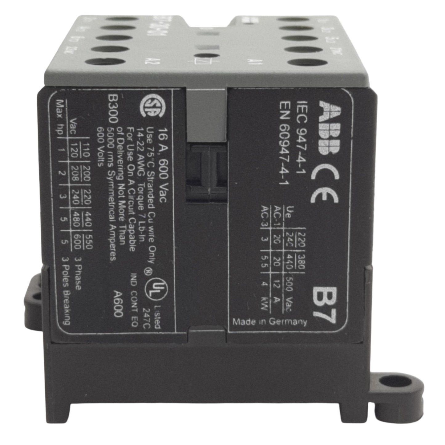 Used ABB B7-30-01 Mini Contactor 3-Pole, 3NO+3NC, 1NC Auxiliary, 600VAC, 110V Coil