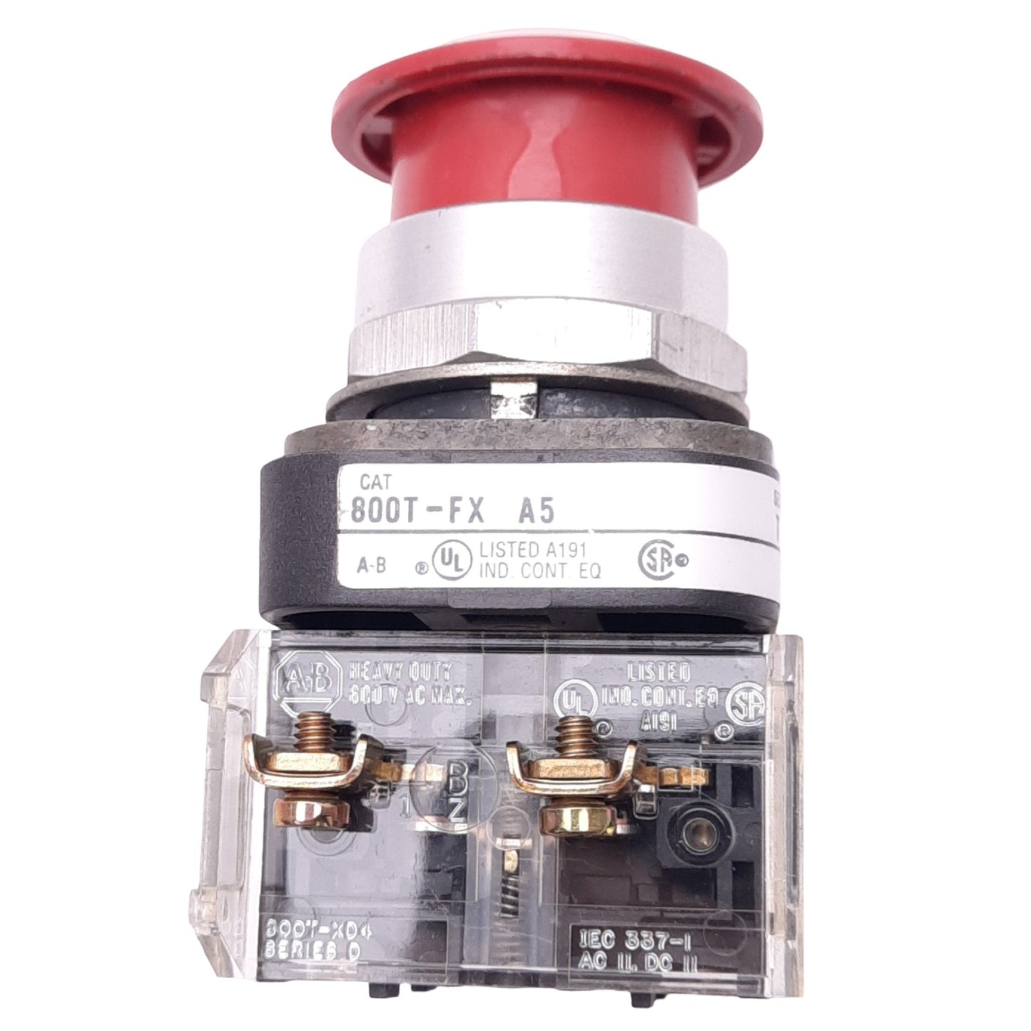 Used Allen Bradley 800T-FXA5 Push/Pull E-Stop Button, 30mm, 2NCLB, 600V 10A Max