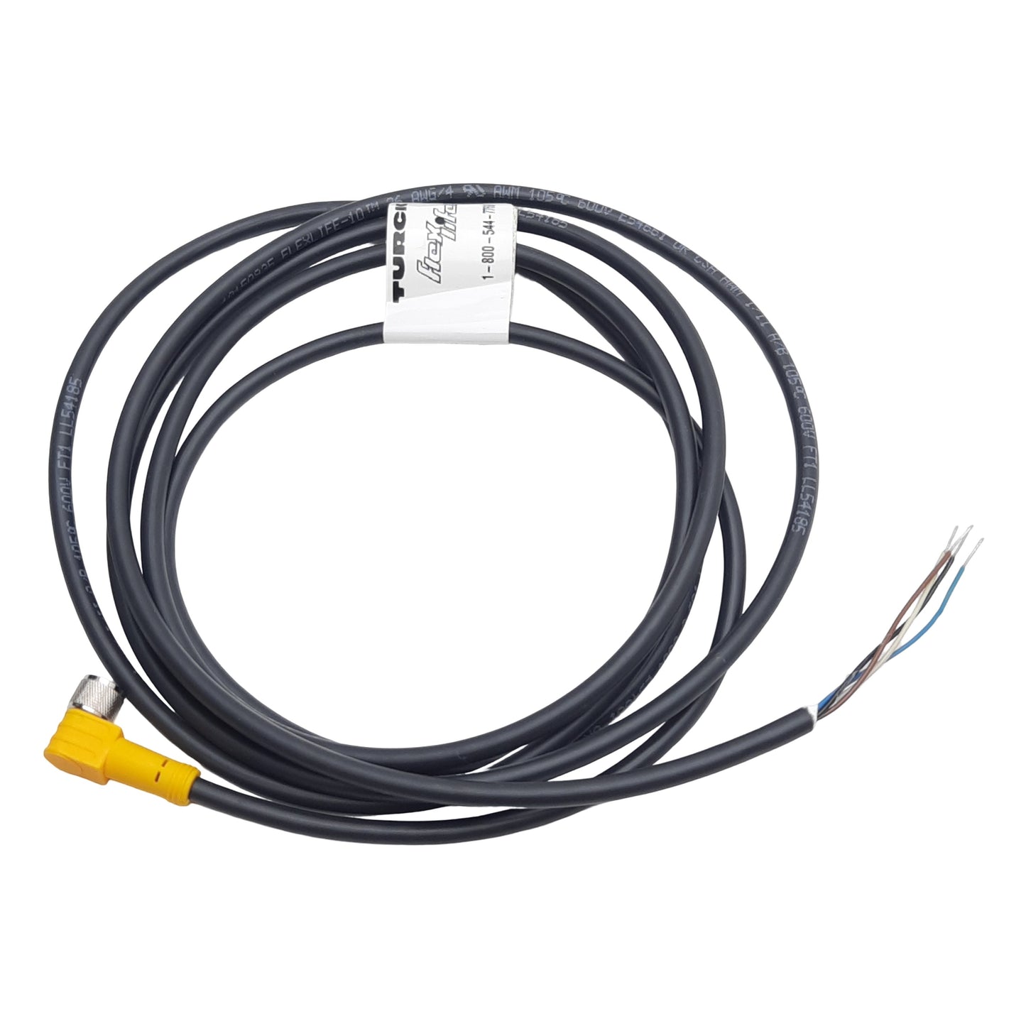 New Turck U2-04747 Cordset, 4-Pin M8 90° Female to Flying Leads, 2A 125VAC, 2m