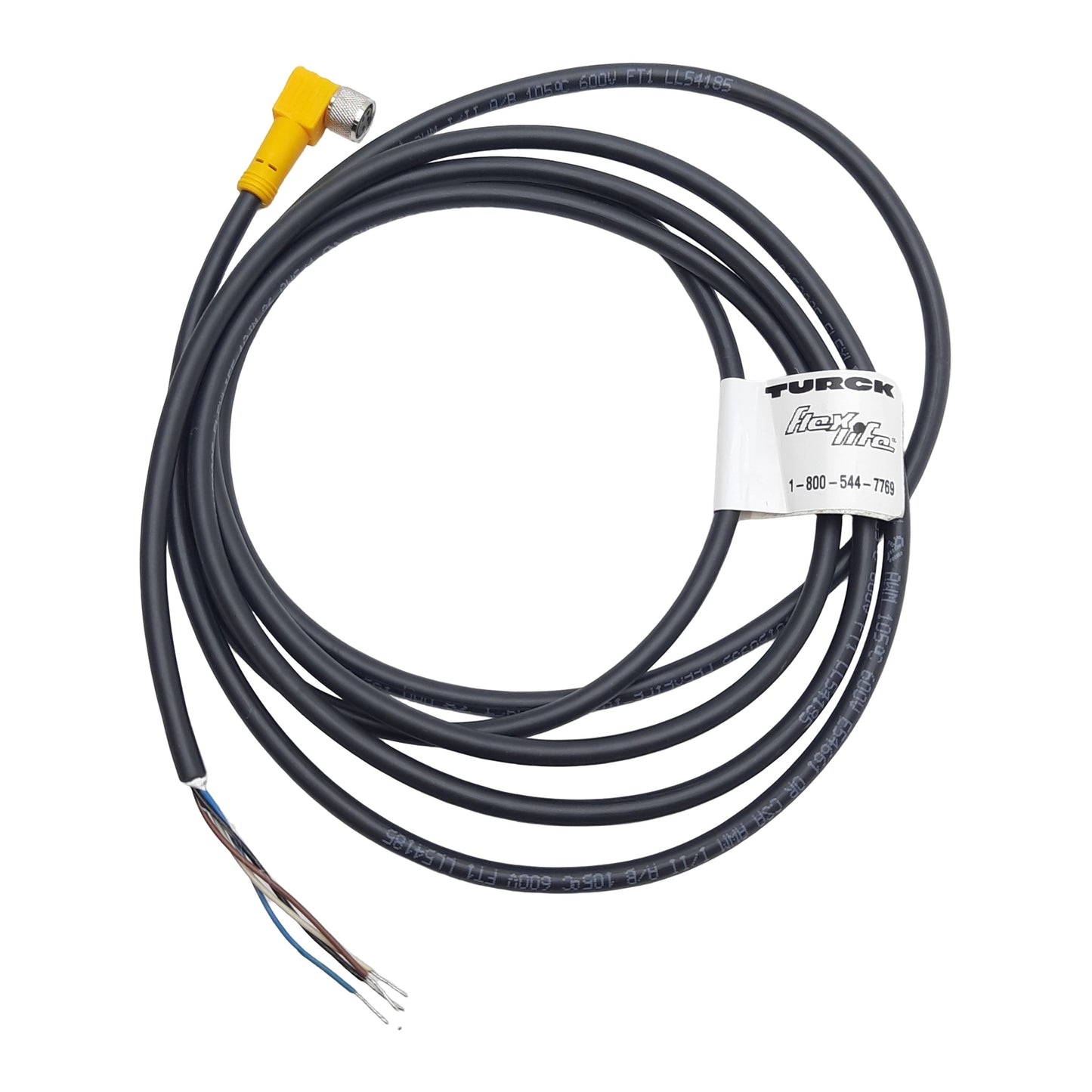 New Turck U2-04747 Cordset, 4-Pin M8 90° Female to Flying Leads, 2A 125VAC, 2m