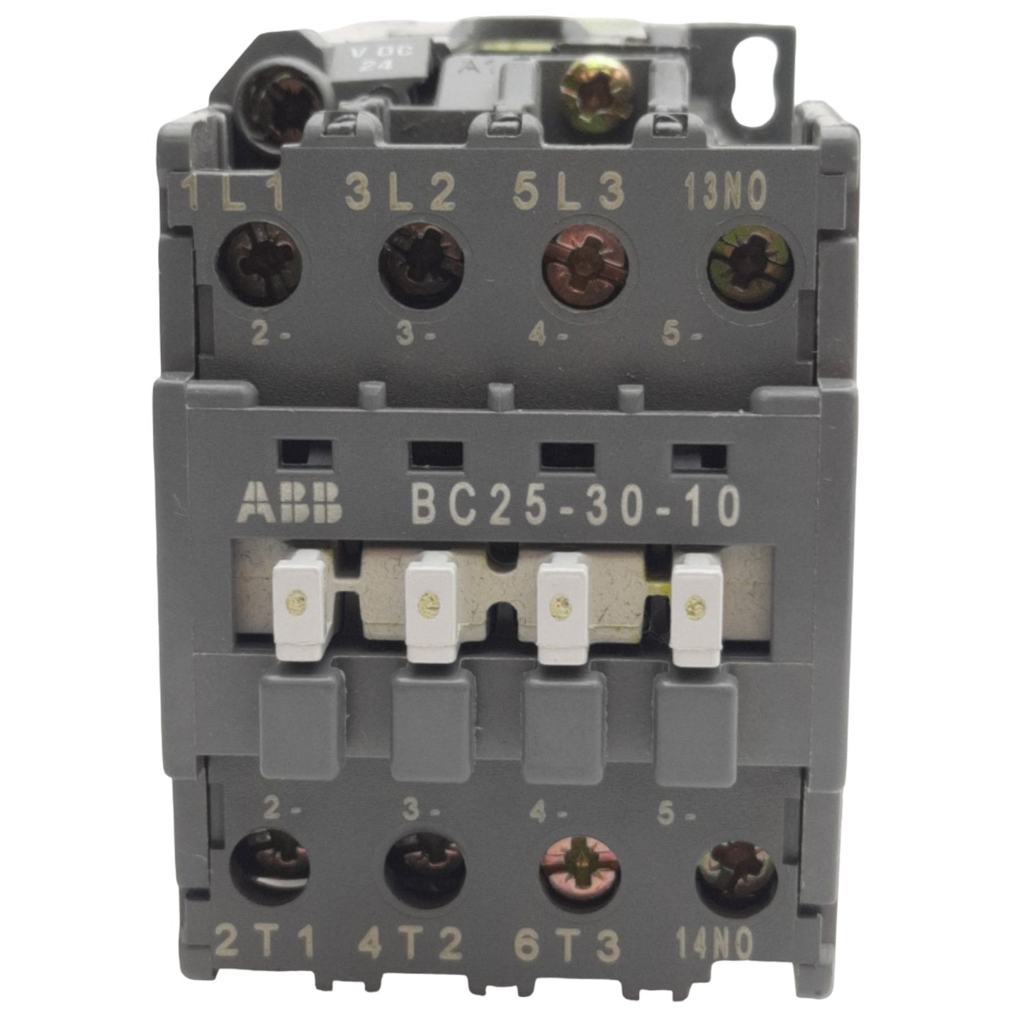 Used ABB BC25-30-10 Contactor 3-Pole, 1NO Auxiliary, 600VAC, 33A, 24VDC Coil