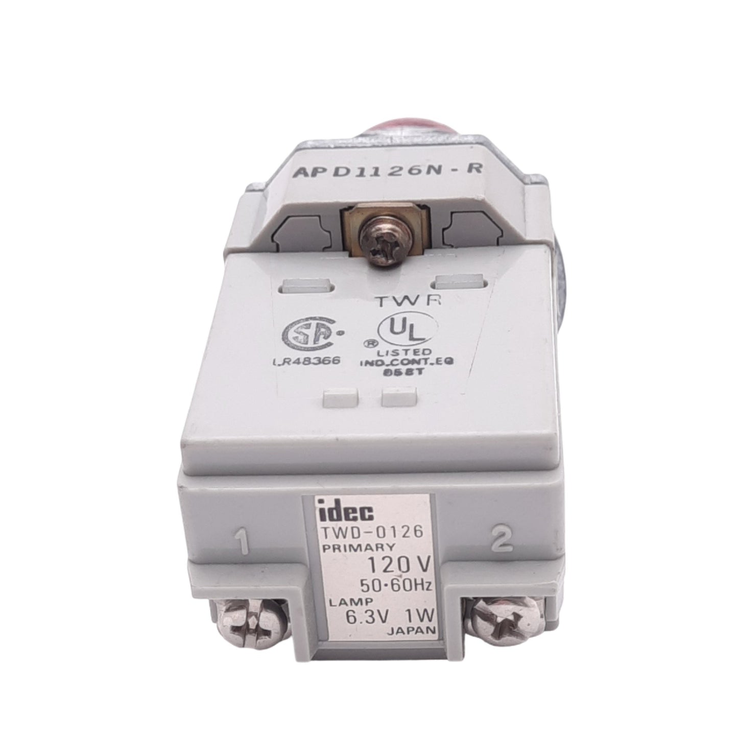 Used IDEC APD1126N-R Red Indicator Pilot Light, ø30mm Panel Mount, 120VAC, *No Bulb