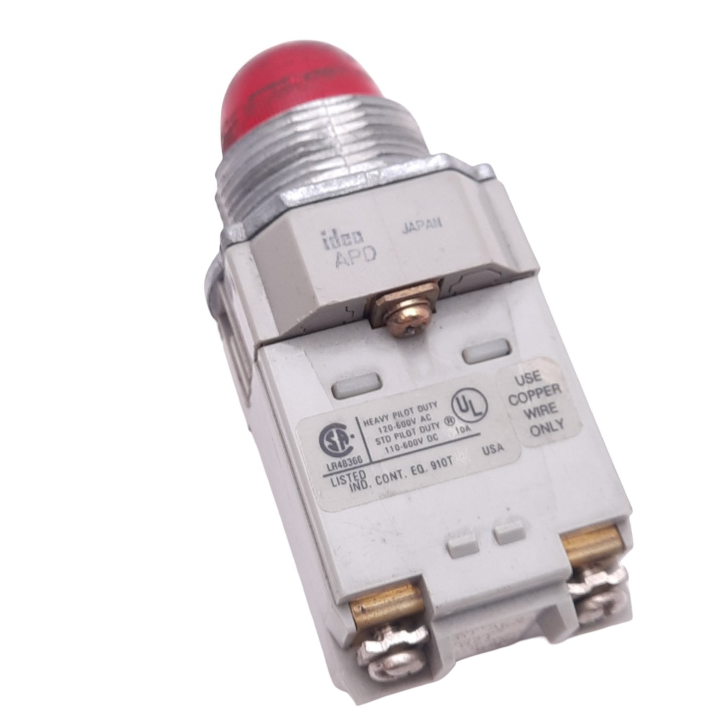 Used IDEC APD1126N-R Red Indicator Pilot Light, ø30mm Panel Mount, 120VAC, *No Bulb