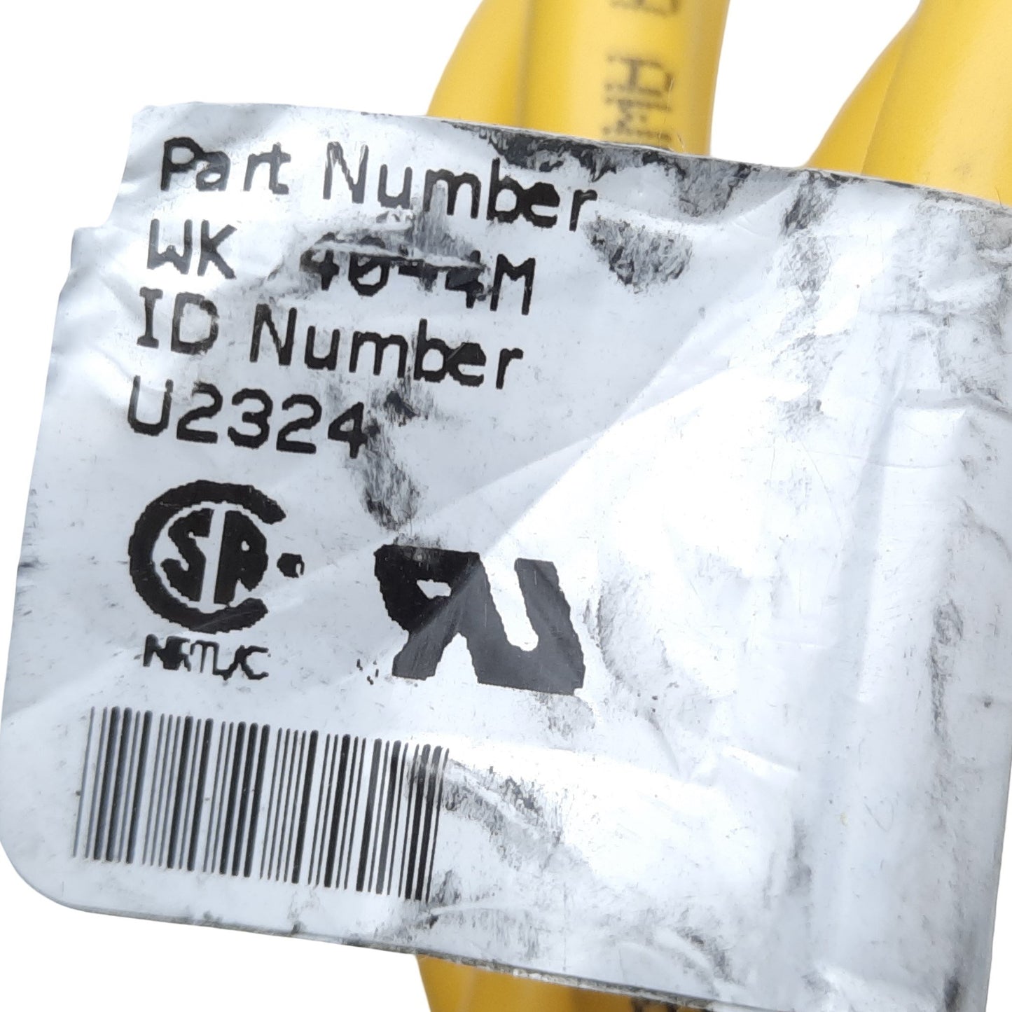 Used Turck WK 40-4M MiniFast Cable 4-Pin Female Right-Angle 7/8"-16UN 600V AC, 4m