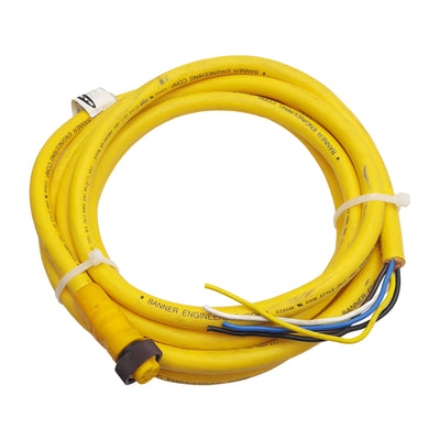 Used Banner QDC-525 Cordset, 5-Pin 7/8in Mini Female to Flying Leads, 2A 75VAC/DC, 4m