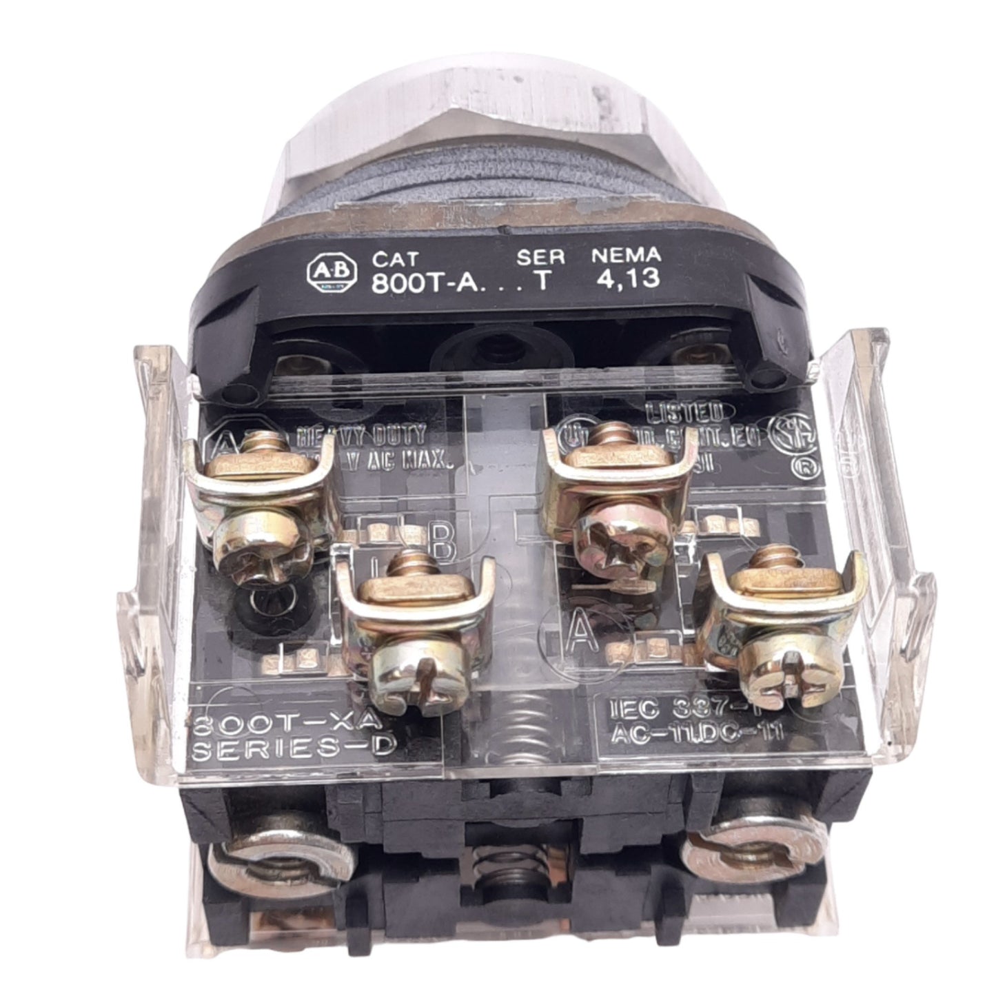 Used Allen Bradley 800T-A2B Black Momentary Pushbutton, ø30mm, 2NO+2NC, 600V 10A Max