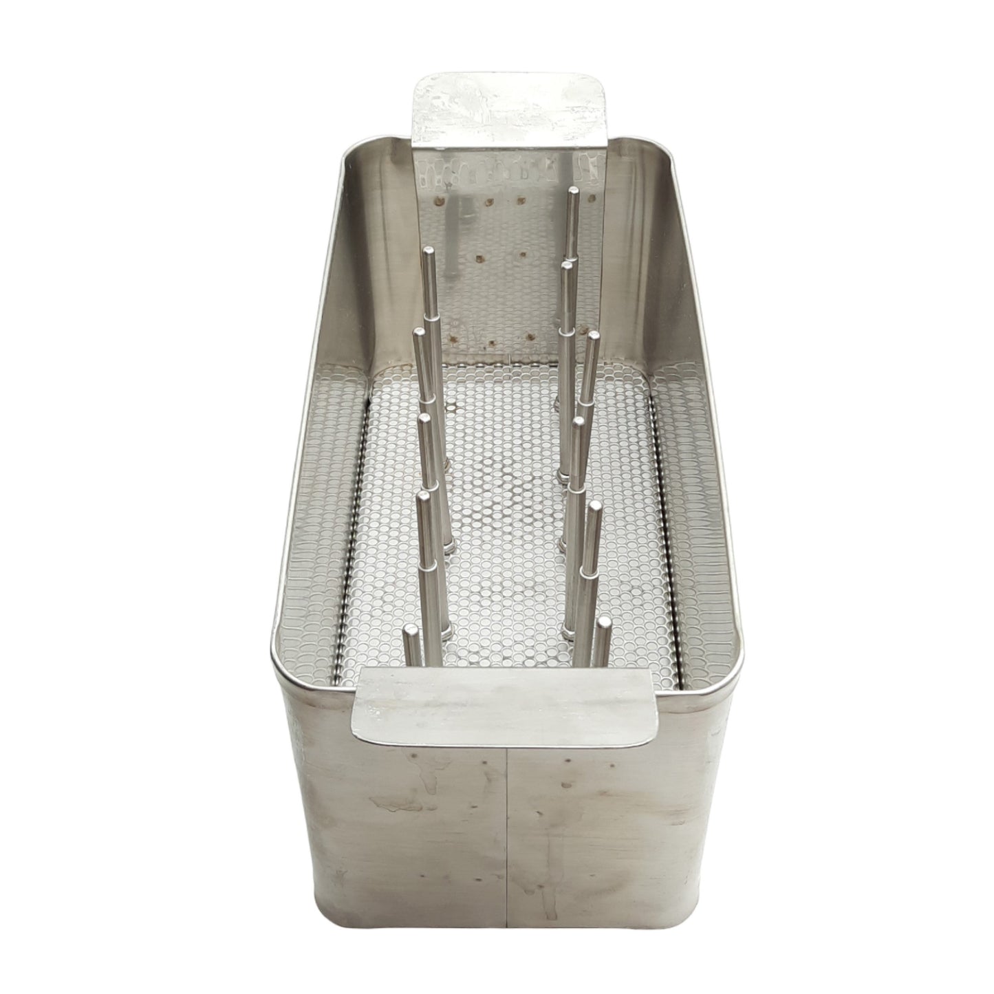 Used Stainless Steel Ultrasonic Basket With Tube Holders, Fits 1.5gal Branson