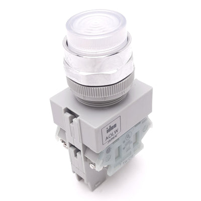 New IDEC HW4L-A2F20QD-W-24V White Maintained Pushbutton, 2-Position, 22mm, 24V LED