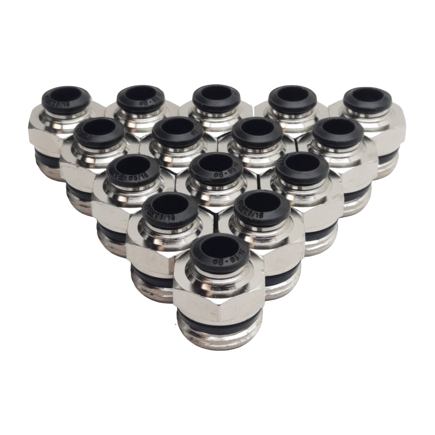 New Lot of 15 Aignep 50000N-8-1/2 Push-In Fitting, 1/2in Swift-Fit Male x ø8mm Tube