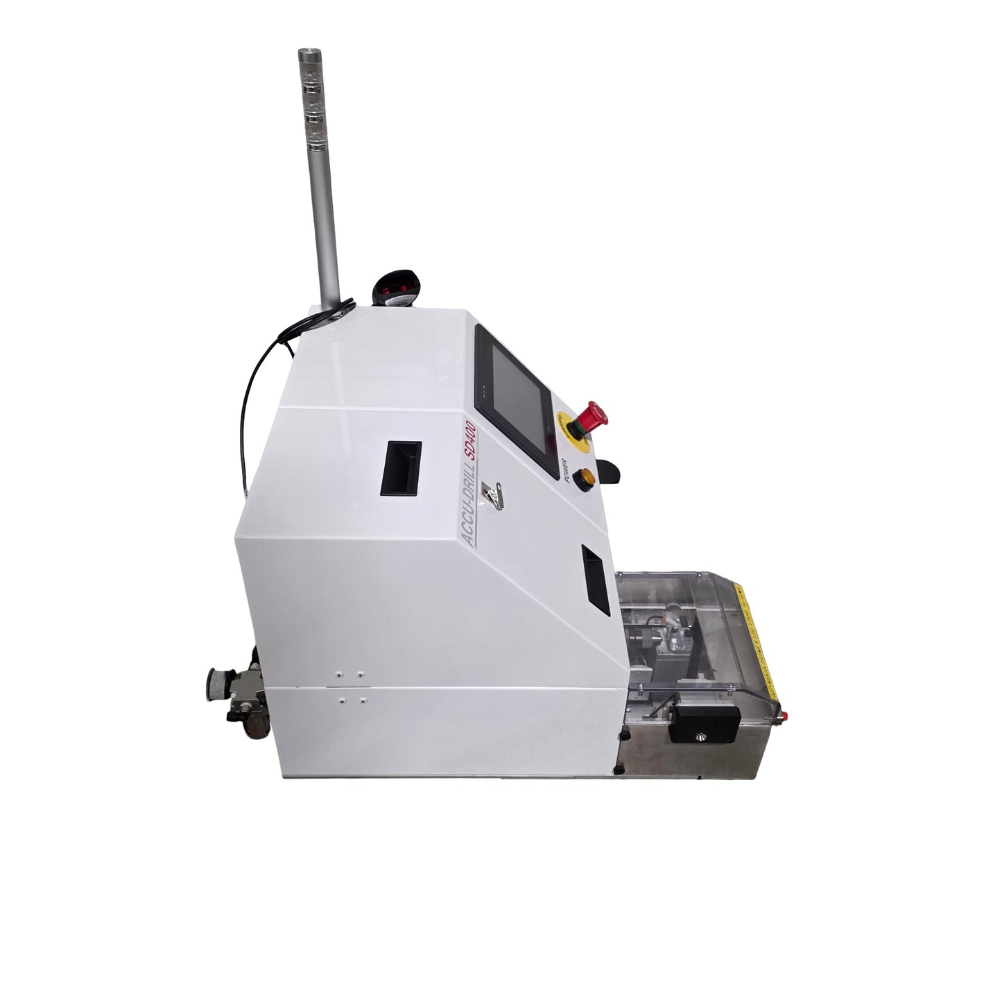 Used Syneo Accu Drill SD400 Horizontal Automated Hole Driller 0-4000RPM, 120VAC