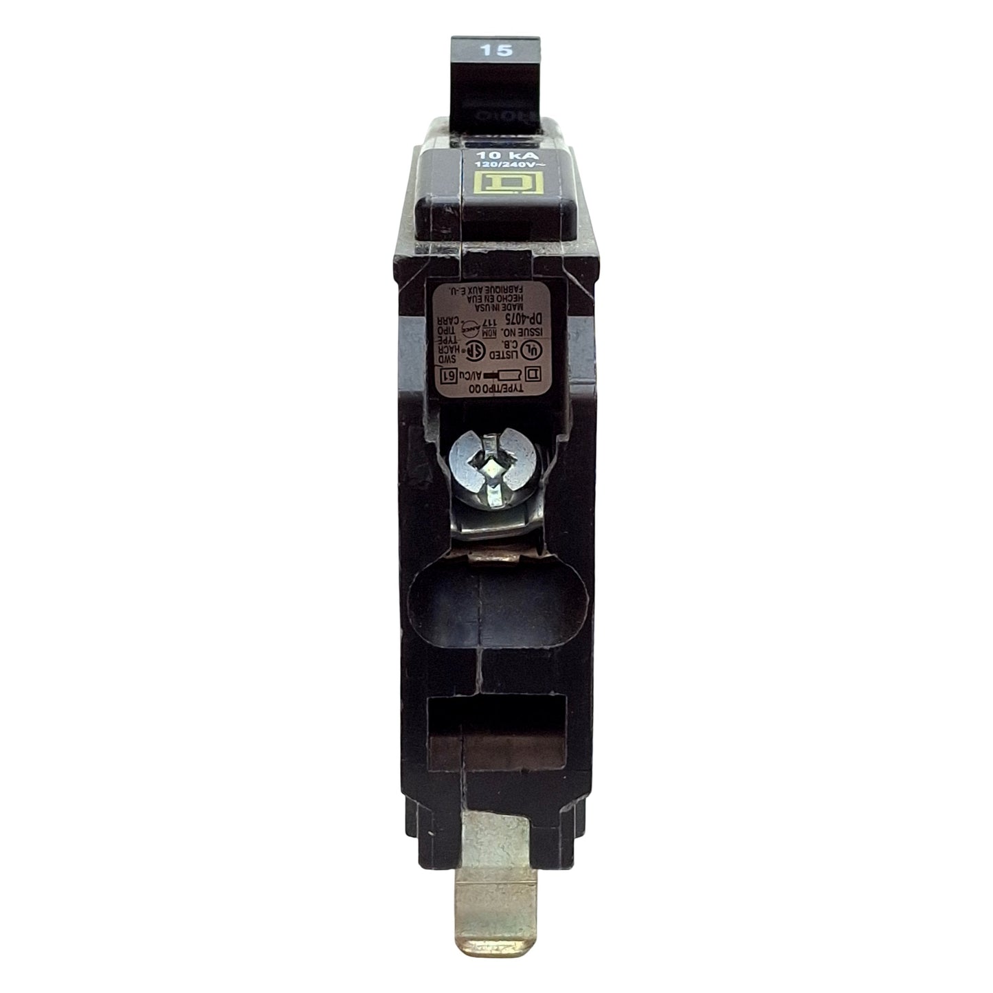 Used Lot of 6 Square D QO115 Mini Circuit Breaker, 1-Pole, 15A, 120/240VAC, Plug-In