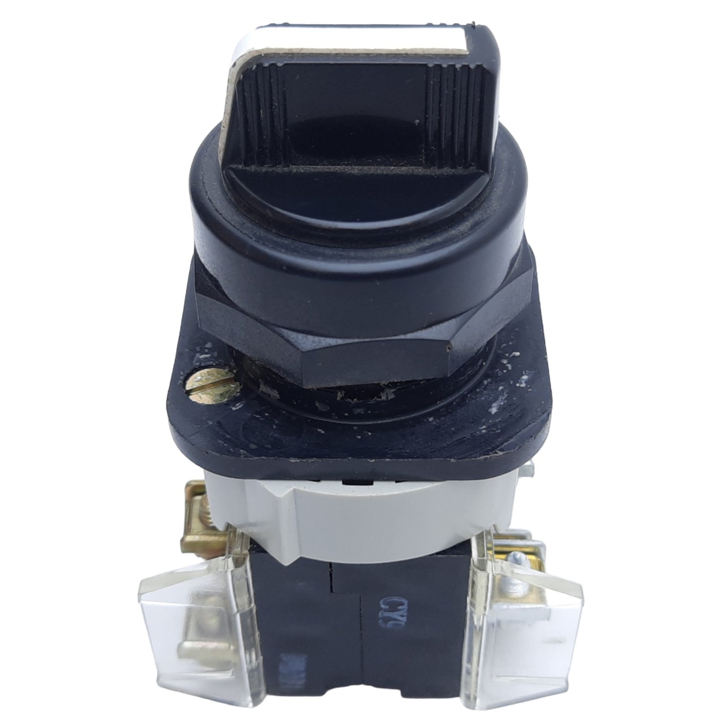 Used Allen Bradley 800H-JR4 Selector Switch, 3-Position Knob, 30mm, Spring Return