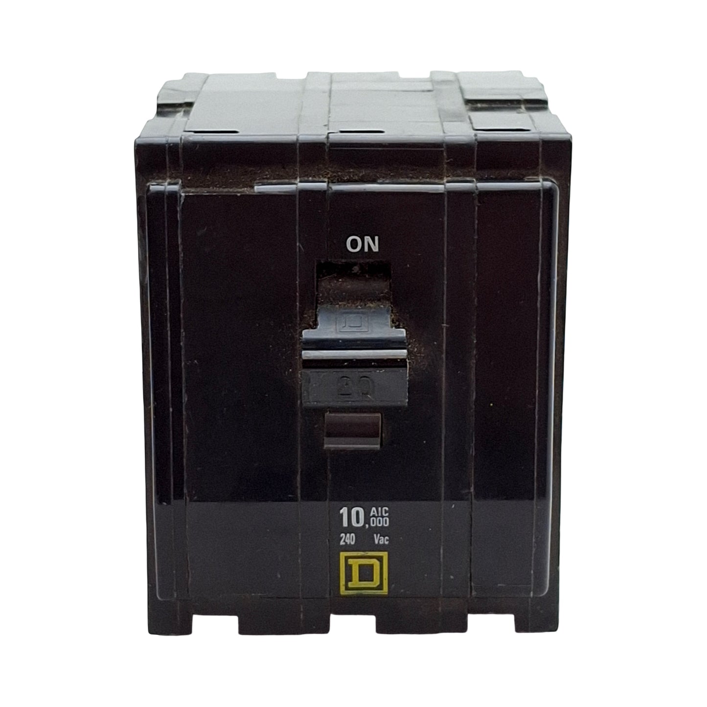Used Square D QO320 Miniature Circuit Breaker, 3-Pole, 20A, 120/240VAC, Plug-In