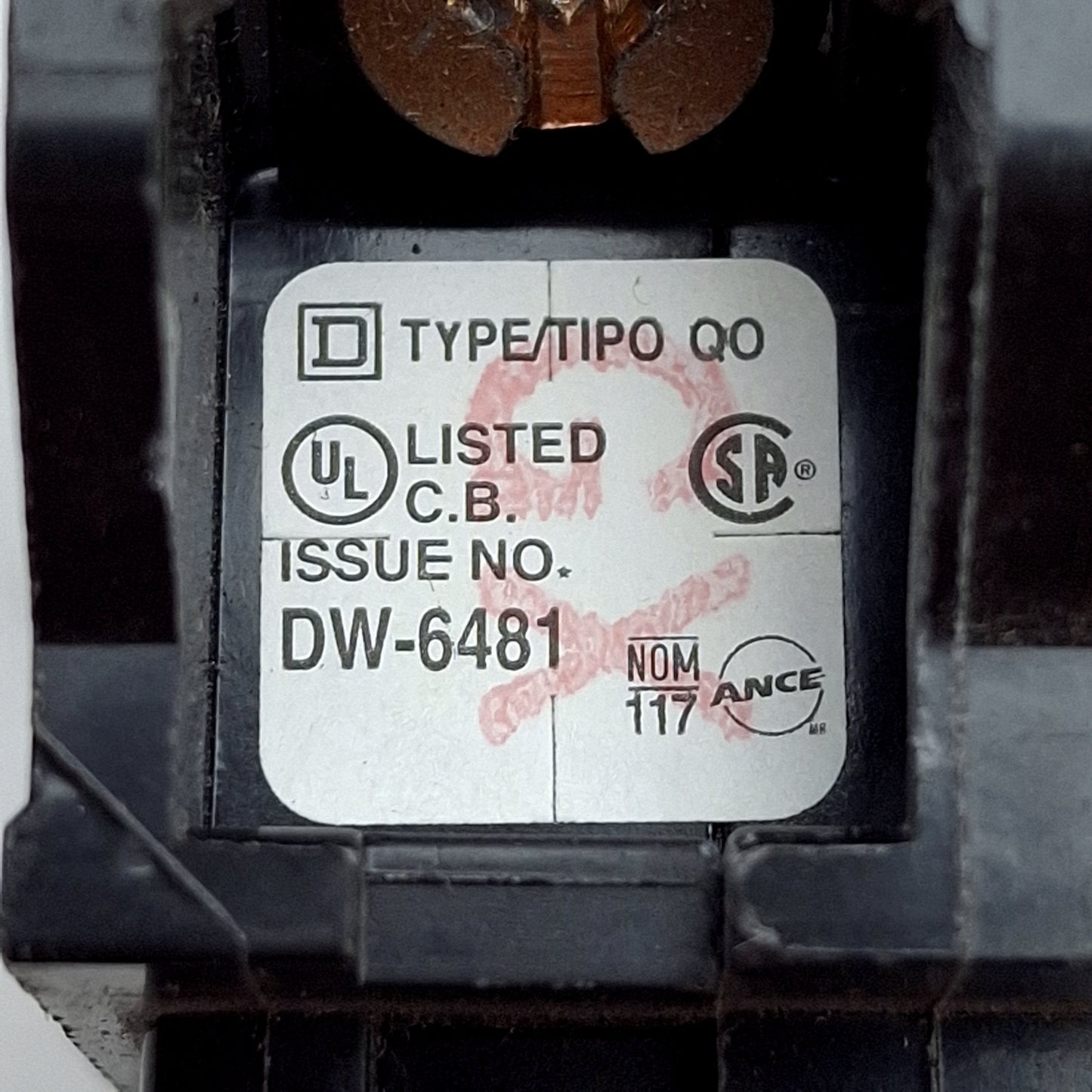 Used Square D QO330 Miniature Circuit Breaker, 3-Pole, 30A, 120/240VAC, Plug-In