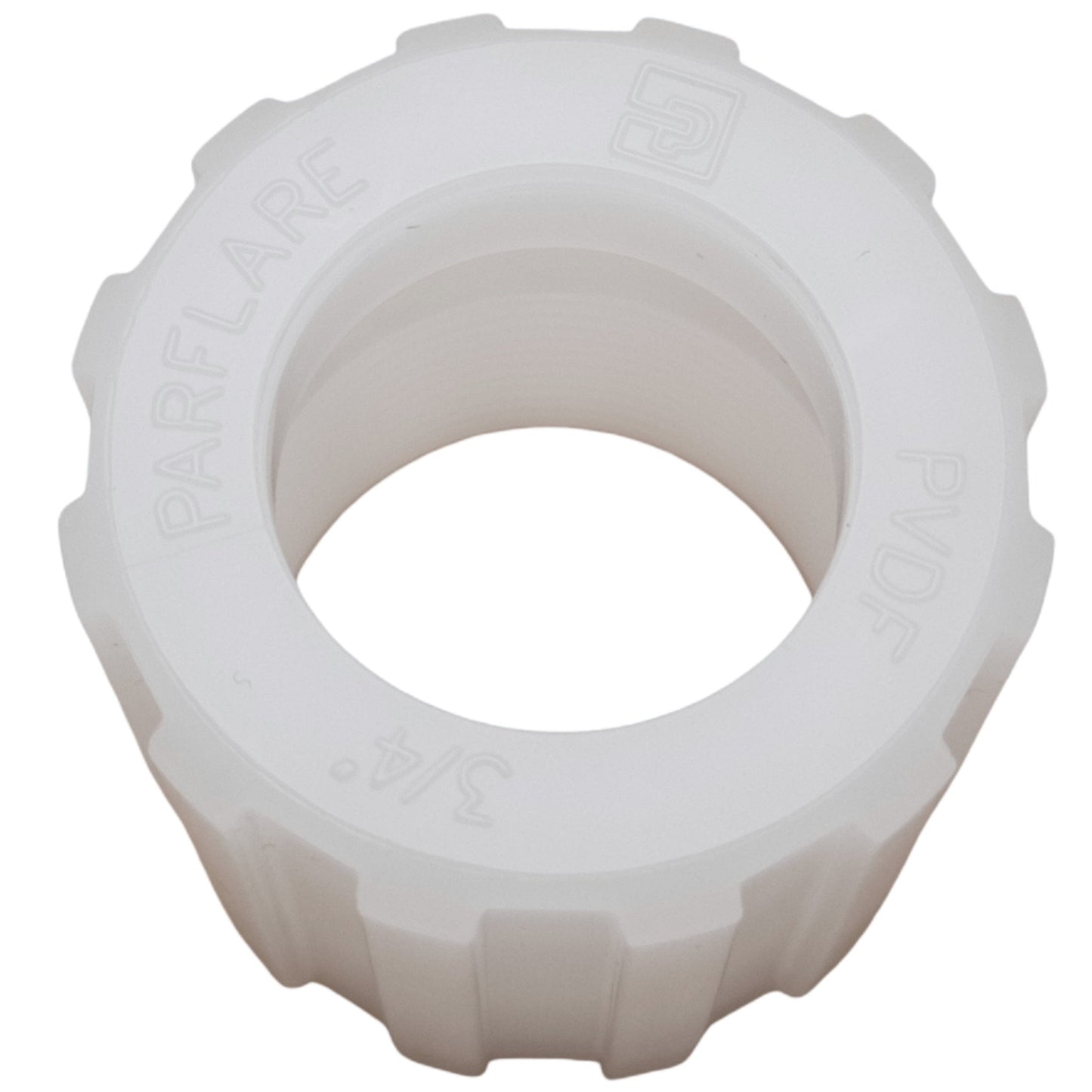 Used Parker 1213-0012 Parflare PVDF Fitting Nut, Tube Size 3/4", 150 PSIG