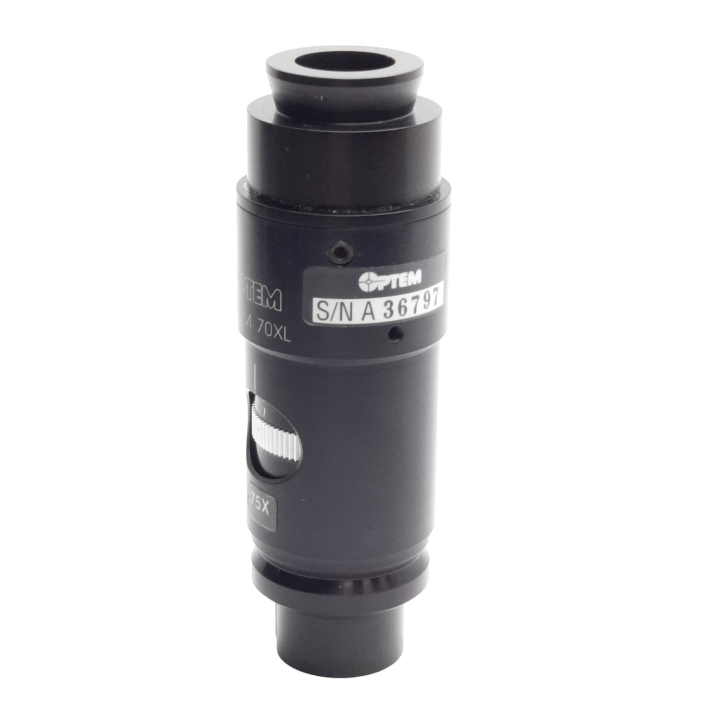 Used Qioptiq SH081999 Optem Zoom 70XL Micro Inspection Zoom Lens, 0.75X to 5.25X Mag.