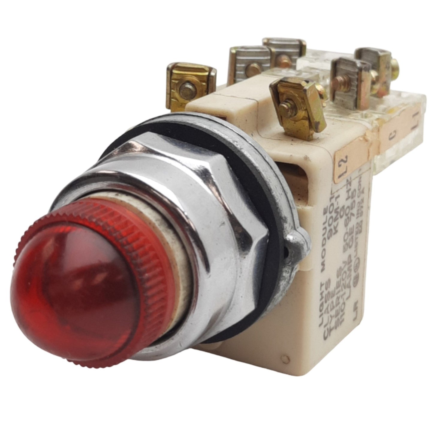 Used Square D 9001KM1 Illuminated Momentary Push Button 30mm, Color Red, 110/120VAC