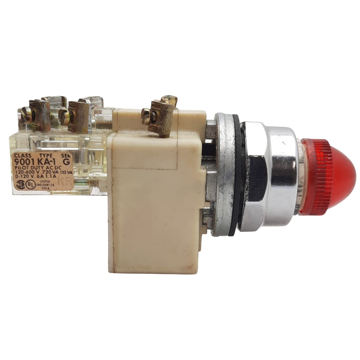 Used Square D 9001KM1 Illuminated Momentary Push Button 30mm, Color Red, 110/120VAC