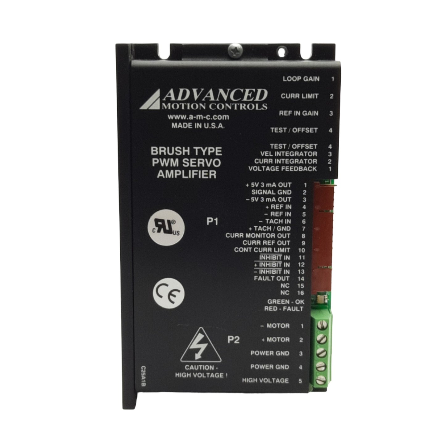 Used Advanced Motion 12A8K Brushed PWM Servo Amp, 6A Cont., 20-80VDC, 10V Analog