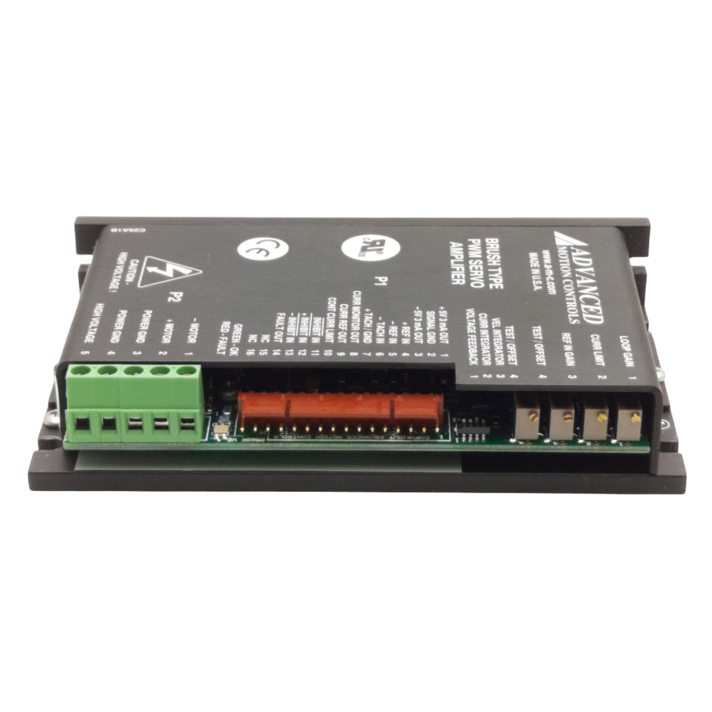 Used Advanced Motion 12A8K Brushed PWM Servo Amp, 6A Cont., 20-80VDC, 10V Analog