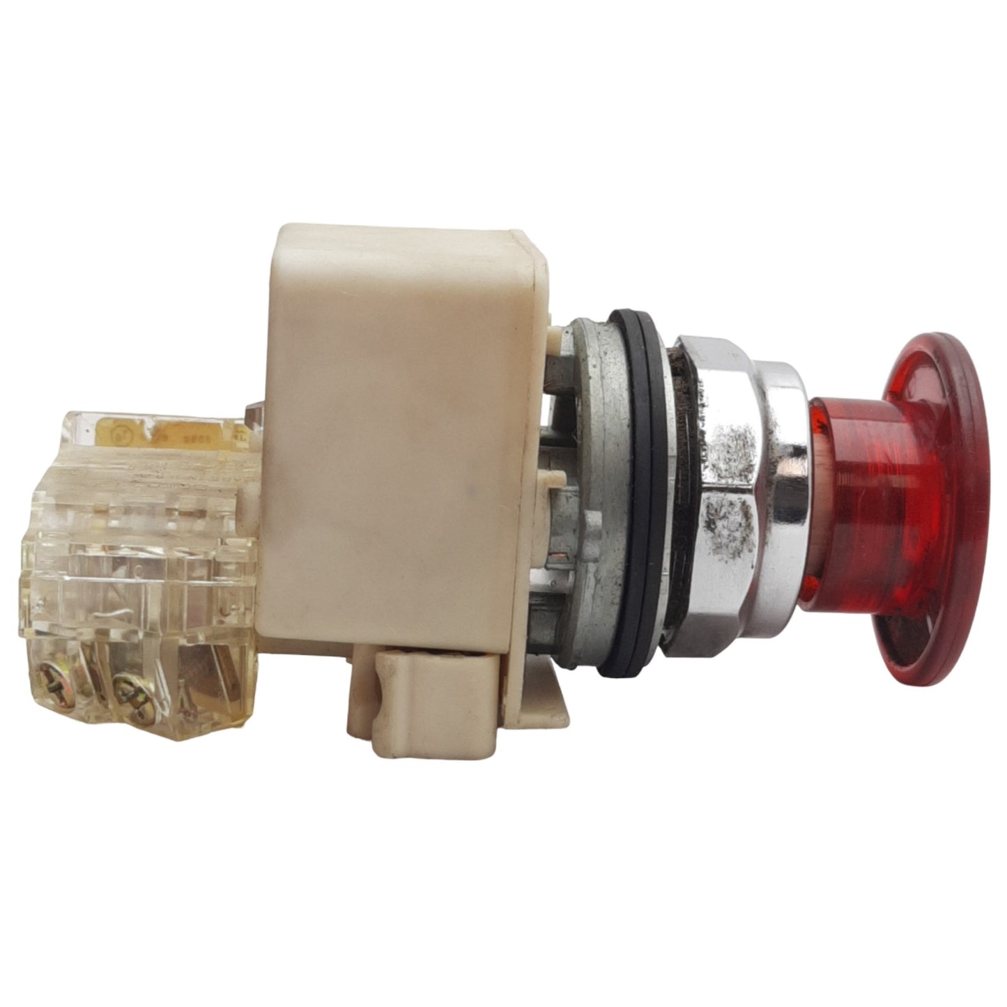 Used Square D 9001KM32 Illuminated Push/Pull Button ø30mm, 12VAC/14VDC, Red, 1NC+1NO