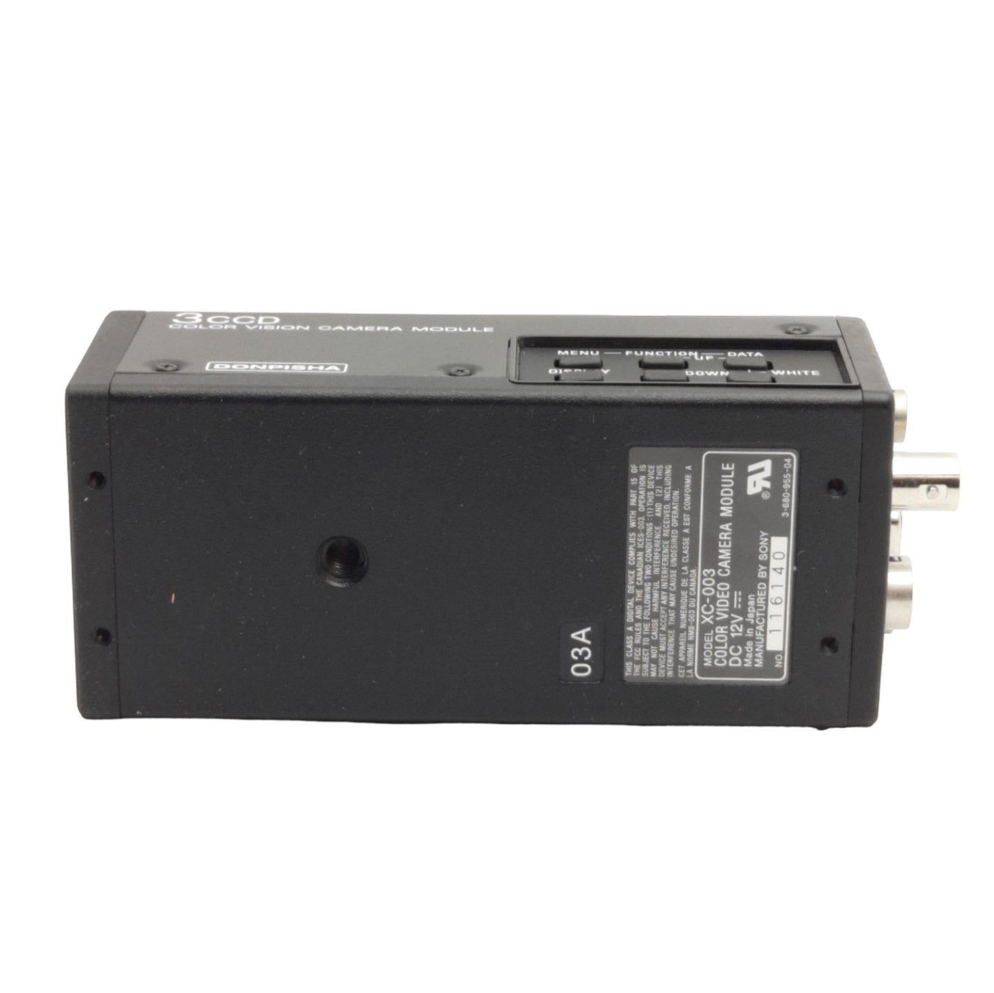 Used Sony XC-003 Color Camera, 1/3" CCD, 768H x 494V, NTSC, 12VDC, C-Mount