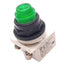 Used Square D 9001KM38LG Green Illuminated Push Button Switch, ø30mm, 120VAC/DC