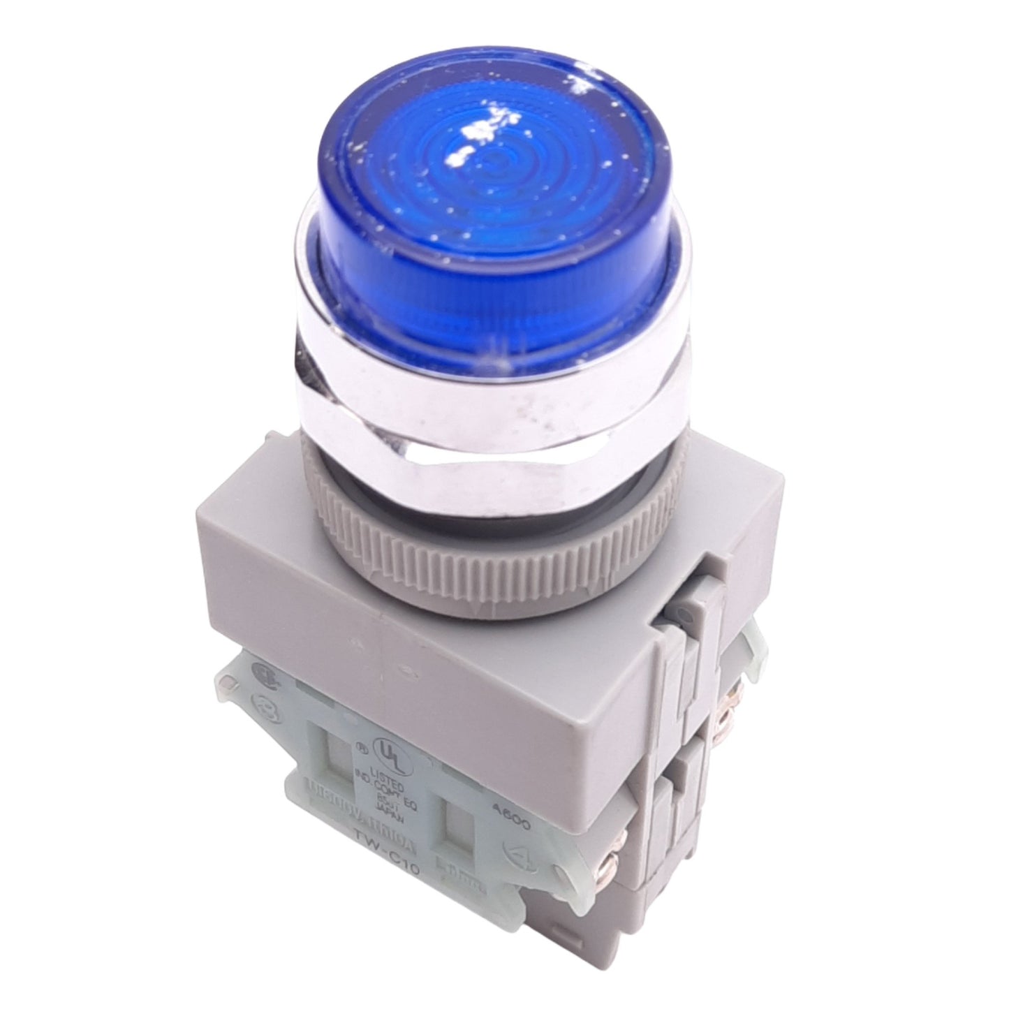Used IDEC ALW212620D-B Blue Illuminated Pushbutton, 22mm, 2NO, 600V 10A, *No Bulb