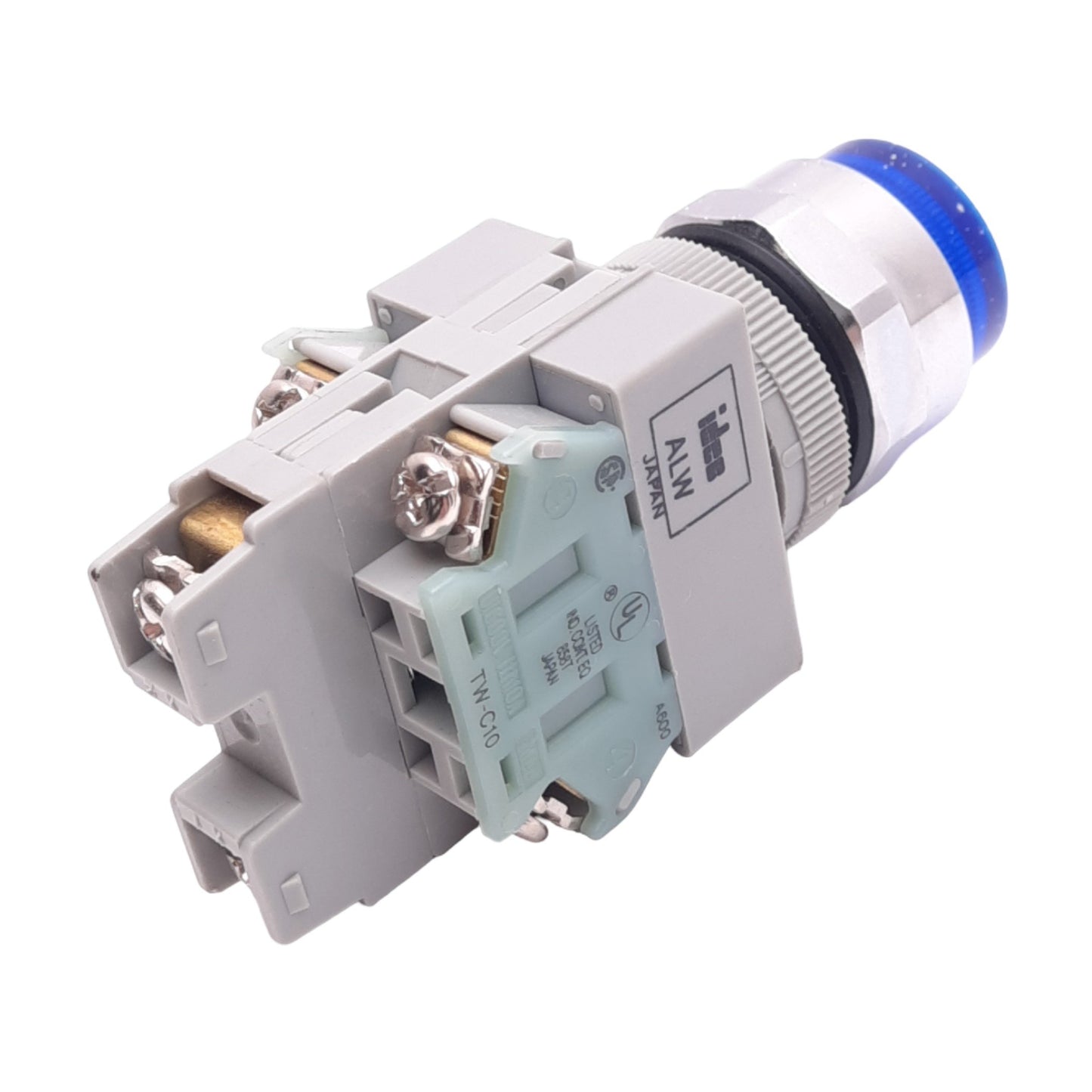 Used IDEC ALW212620D-B Blue Illuminated Pushbutton, 22mm, 2NO, 600V 10A, *No Bulb