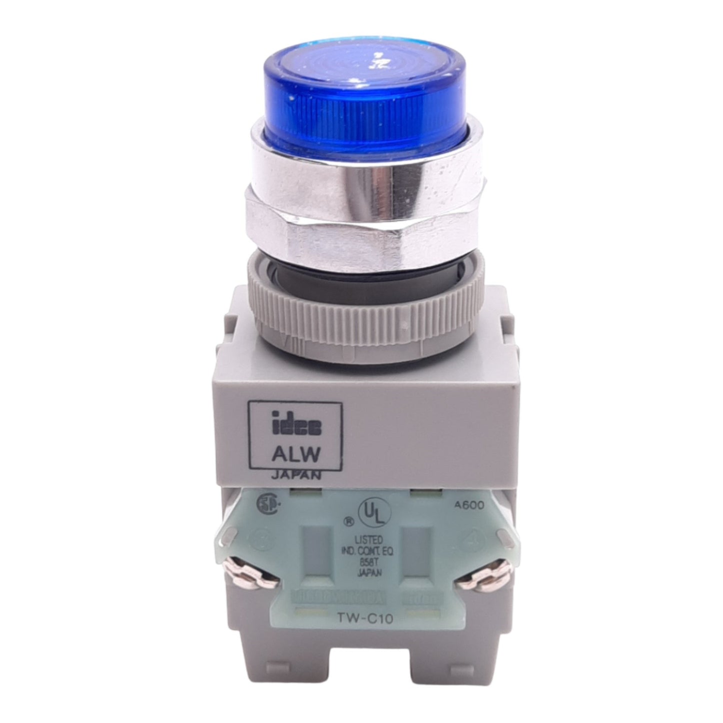 Used IDEC ALW212620D-B Blue Illuminated Pushbutton, 22mm, 2NO, 600V 10A, *No Bulb
