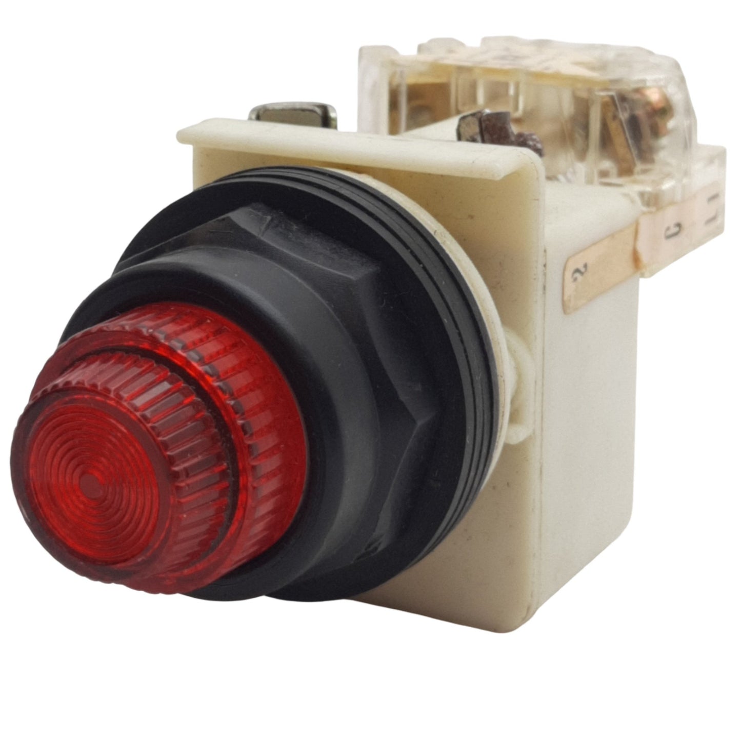 Used Square D 9001KM38LG Illuminated Momentary Push Button ø30mm, 120VAC/DC, 1NC+1NO