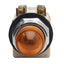 Used Square D 9001KM1 Amber Illuminated Momentary Push Button ø30mm, 120VAC, 1NO+1NC
